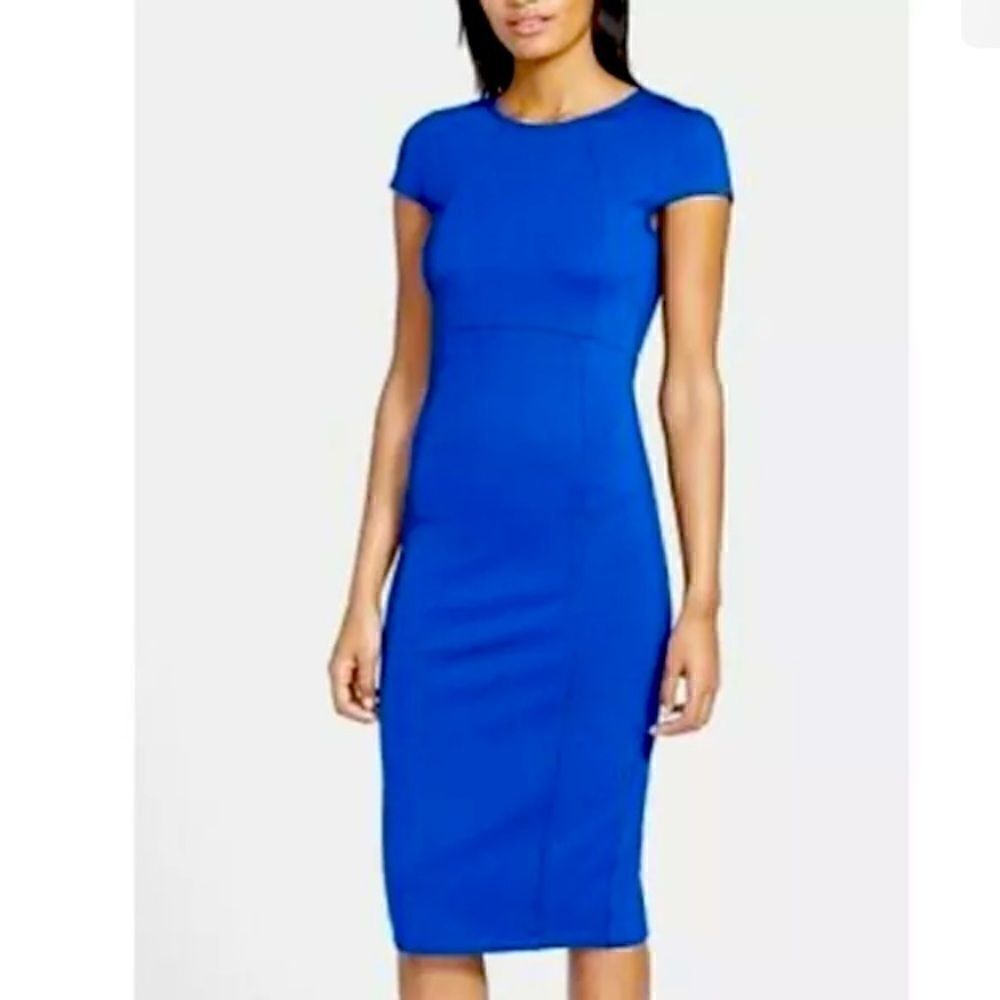 Felicity & Coco Nwt Seamed Pencilblue Pl Cobalt Dress